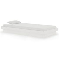 estructura de cama individual sin colchon madera maciza blanco vidaxl