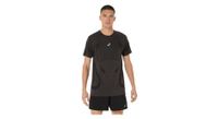maillot de manga corta sin costuras asics road negro  hombre