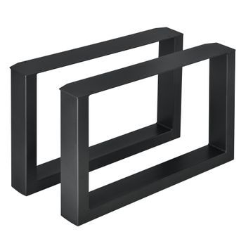 Set De 2 X Patas De Mesa De Centro Makers - Acero - 64 X 40 Cm - Negro [en.casa]