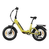 bicicleta electrica plegable ttgo f7 250 w 48 v 15 ah fat bike de 20 amarilla
