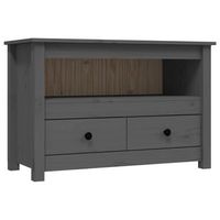 mueble tv  mueble de salon  armario tv de madera maciza de pino gris 79x35x52 cm