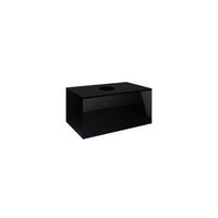 mueble bajo lavabo suspendido coleccion owl color negro mate y negro brillante ideal para un bano de diseno
