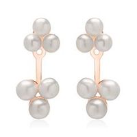 orejeras de plata 925 chapada en oro rosa con perlas