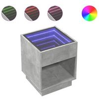 mesita de noche con infinity led gris hormigon 40x40x50 cm vidaxl