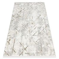 alfombra moderna duke 51393 crema  dorado - geometrico vintage estr 120x170 cm
