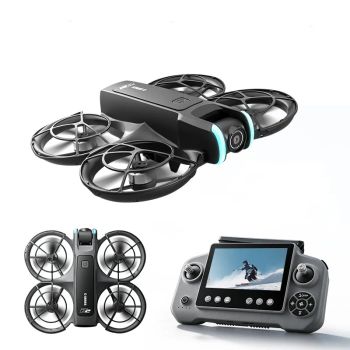PJC D2 WiFi FPV con pantalla LCD de 4,3 pulgadas, controlador, cámara dual HD, ajuste eléctrico, flujo óptico, autoestab