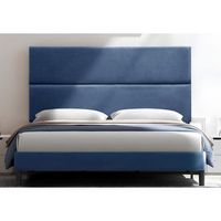 cabecero cama duo largo tapizado tejido antimanchas azul 150x125cm