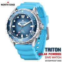 north edge 2025 nuevo reloj de buceo triton con energia solar relojes de cuarzo de lujo para hombres caja de acero inoxidable 316l resistente al agua 300m