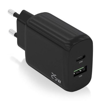 Aisens A110-0759 Cargador 25W 1xUSB-C PD3.0 1xUSB-A QC3.0 Negro