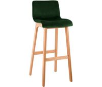 taburete de bar hover terciopelo estructura de cuatro patas natura verde 46x41x101 cm