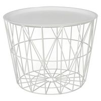 mesa auxiliar metal blanca