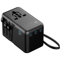 gan tech kantravel 608 adaptador universal plug pd 140w cargador usb pd de 4 puertos 1usb-a3usb-c cargador de pared d