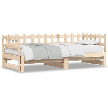 Sofá Cama Extraíble Madera Maciza De Pino 2x(90x200) Cm Vidaxl