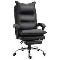 vinsetto silla de oficina ergonomica silla de oficina gran confort con reposapies respaldo reclinable altura ajustable poliuretano   aosom espana