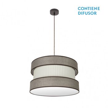 Colgante Marron-beis modelo Home 2luces Regulable FABRILAMP