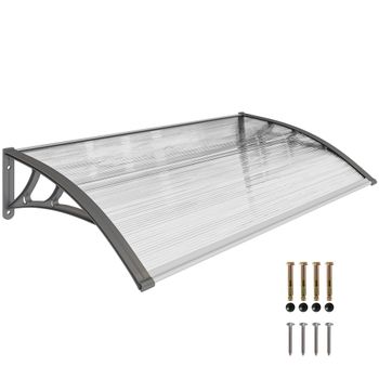 Outsunny Tejadillo de Protección 110x60 cm Tejadillo Exterior para Puertas y Ventanas contra Sol y Lluvia con Soporte Transparente   Aosom España