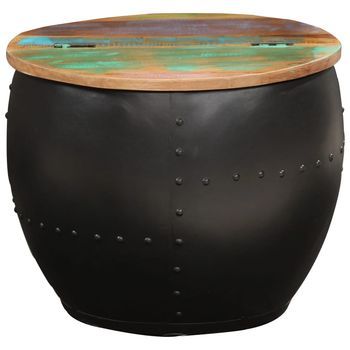 Mesa De Centro，mesa Auxiliar，mesa De Café De Madera Maciza Reciclada 53x43 Cm