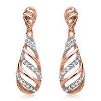 pendientes de diamantes oro rosa 54 diamantes 0114 ct