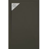plato de ducha resina trinity negro  80x90 cm rejilla izquierda
