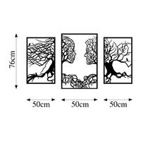decoracion pared de metal arbol love negro 50x76 cm 3 piezas