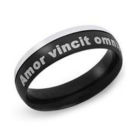 anillo moderno de acero inoxidable con grabado laser incluido