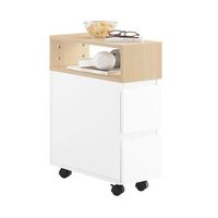 mesa auxiliar con ruedas carrito con 2 cajones 50 x 20 x 61 cm fbt155-wn sobuy es