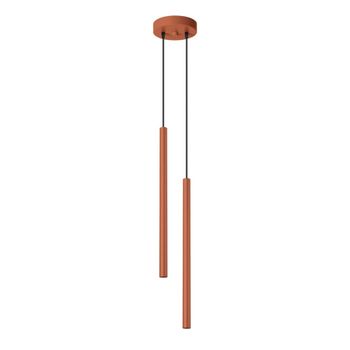 Lámpara de techo ocre rojo acero alt. 15 cm