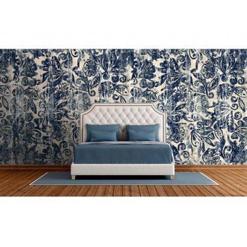 Fotomural Vinilo Zen Floral Azul Arcaico 350 X 250 Cm