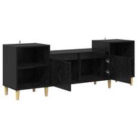 mueble de tv  mueble de salon  gabinete de tv roble negro 160 x 35 x 55 cm