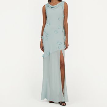 Rotate Birger Christensen Waterfall Chiffon Maxi Dress - UK 12