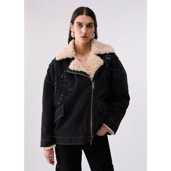 Liu Jo Chaquetas Cazadora en denim con inserciones teddy para mujer