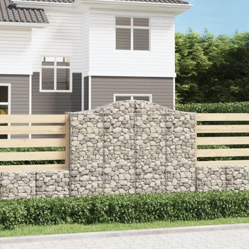 Cestas De Gaviones 2 Piezas | Gavión Para Piedras | Gavión Decorativo Forma De Arco Hierro 200x50x160/180 Cm Cfw264399