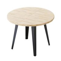 mesa comedor redonda extensible bergi 100-180 cm hasta 8 comensales con patas en color negro