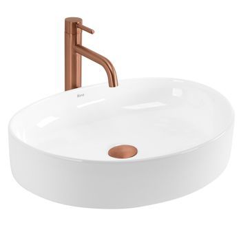Lavabo Sobre Encimera Rea Joana 50 White Oval