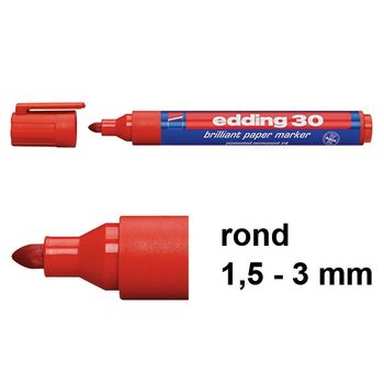 Edding 30 Rotulador brillante | 1,5-3 mm | punta redonda | rojo