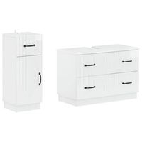 juego de gabinete de bano de 2 piezas hoorn blanco brillante vidaxl