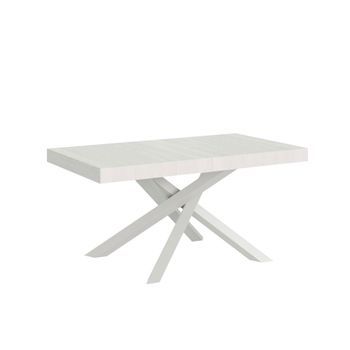 Mesa Extensible 90x160/264 Cm Volantis Fresno Blanco Estructura Blanco