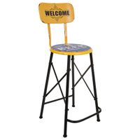 taburete de metal amarillo 46x100x40 cm