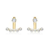 orejeras circonita perlas plata dorado