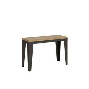 Mesa Tipo Libro 120x45/90 Cm Flame Double Roble Natural Estructura Antracita