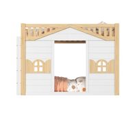 litera infantil de madera de pino 90x200 cmnaturalblanco