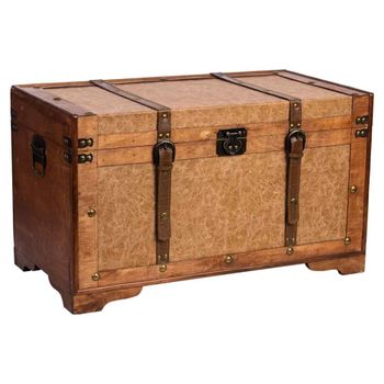Baúl de madera marrón 65x36x38h cm