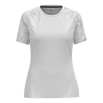 Odlo Essential Print Crew Neck Camiseta De Running Mujeres-Blanco