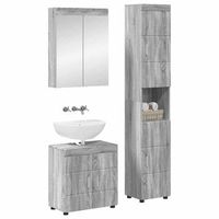 juego de muebles de bano  armario de bano tulum 3 piezas gris sonoma