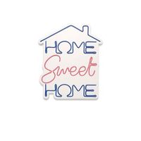 iluminacion led decorativa de plastico home sweet home azul rosado 48x41x2 cm