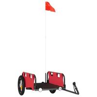 remolque para bicicletas hierro y tela oxford rojo vidaxl