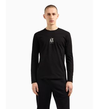 A|X Armani Exchange para hombre. XM000364AF12308UC001 Camiseta de manga larga negro (XS), Casual, Algodón