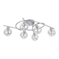 akunadecor plafon de 6 luces modelo varanasi cromo