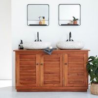 mueble de bano de madera caoba maciza de 140 cm