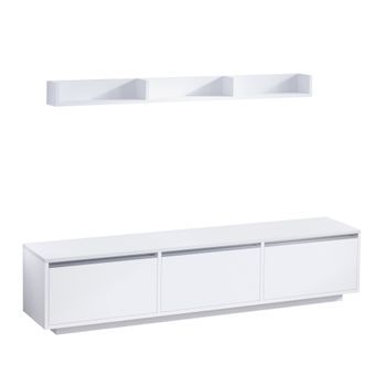 Mueble Tv Con Estante Praga Blanco